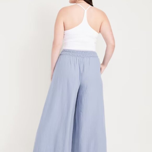 Old Navy Mid-Rise Linen-Blend Super Wide-Leg Palazzo Pants Size PETITE X-Small - Picture 4 of 4